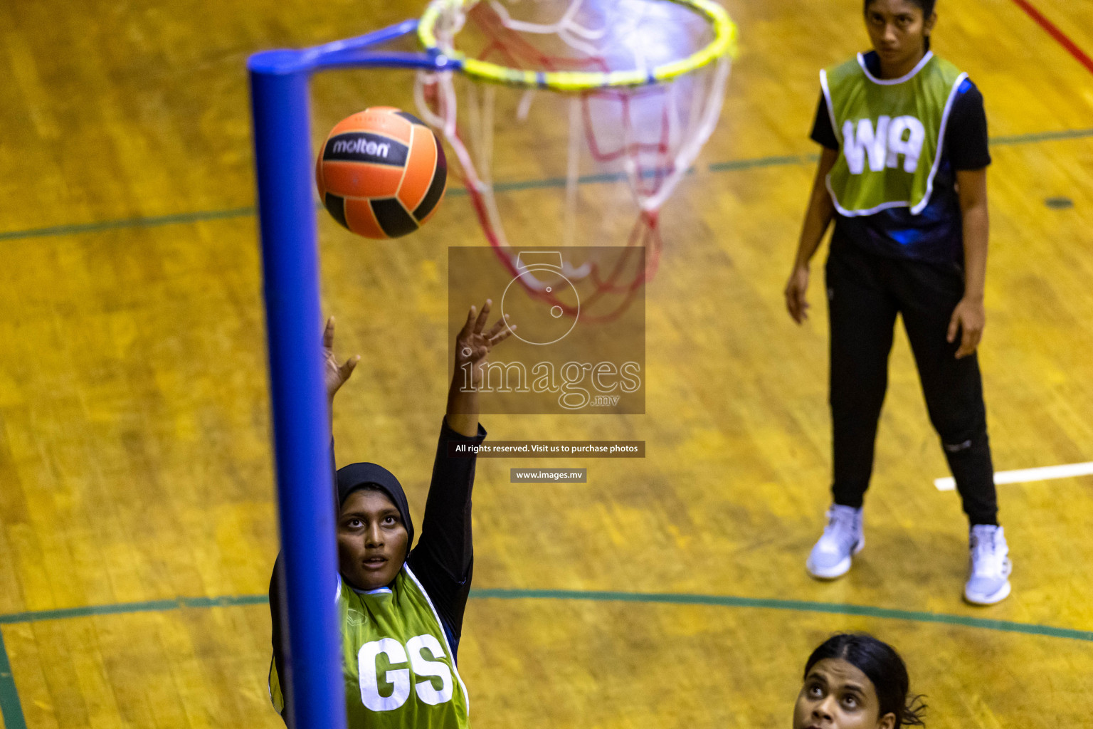 Lorenzo Sports Club vs Youth United Sports Club in the Milo National Netball Tournament 2022 on 20 July 2022, held in Social Center, Male', Maldives. Photographer: Hassan Simah / Images.mv