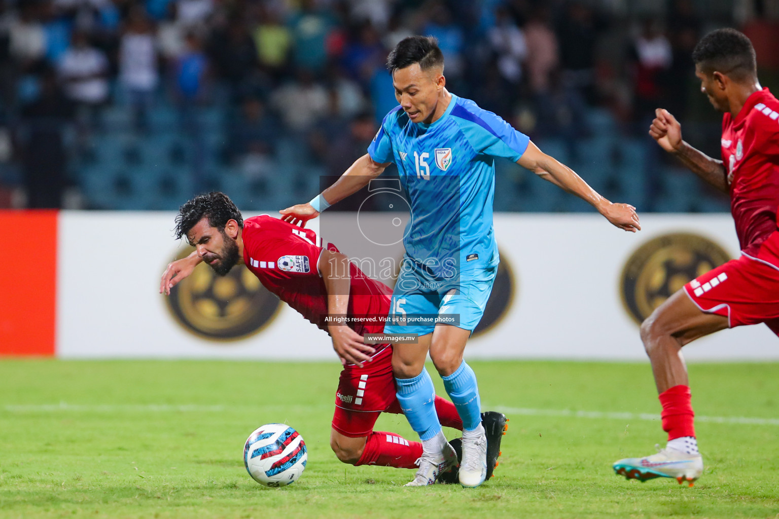 Lebanon vs India in the Semi-final of SAFF Championship 2023 held in Sree Kanteerava Stadium, Bengaluru, India, on Saturday, 1st July 2023. Photos: Nausham Waheed, Hassan Simah / images.mv