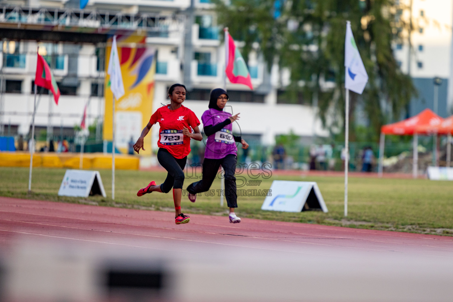 Day 1 of MWSC Interschool Athletics Championships 2024 held in Hulhumale Running Track, Hulhumale, Maldives on Saturday, 9th November 2024. 
Photos by: Hassan Simah / Images.mv