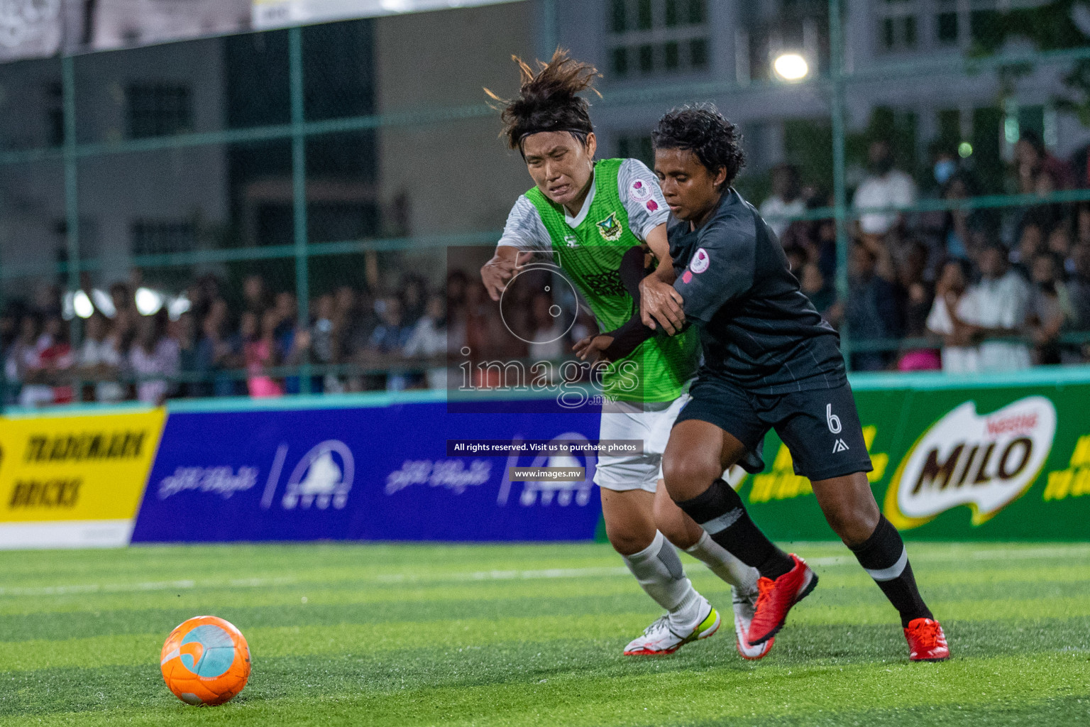 Club WAMCO vs DSC in the Semi Finals of 18/30 Women's Futsal Fiesta 2021 held in Hulhumale, Maldives on 14th December 2021. Photos: Ismail Thoriq / images.mv