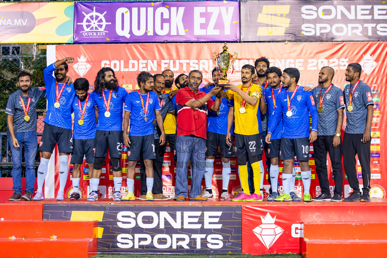 AA Mathiveri vs ADh Mahibadhoo in Zone 4 Final on Day 38 of Golden Futsal Challenge 2025 was held on Wednesday, 12th February 2025 in Hulhumale', Maldives. Photos: Ismail Thoriq / images.mv