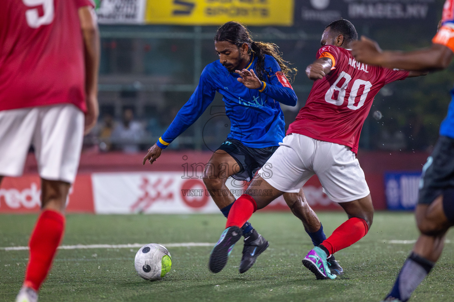 K. Maafushi vs K. Kaashidhoo in Day 28 of Golden Futsal Challenge 2024 was held on Sunday , 11th February 2024 in Hulhumale', Maldives Photos: Mohamed Mahfooz Moosa / images.mv