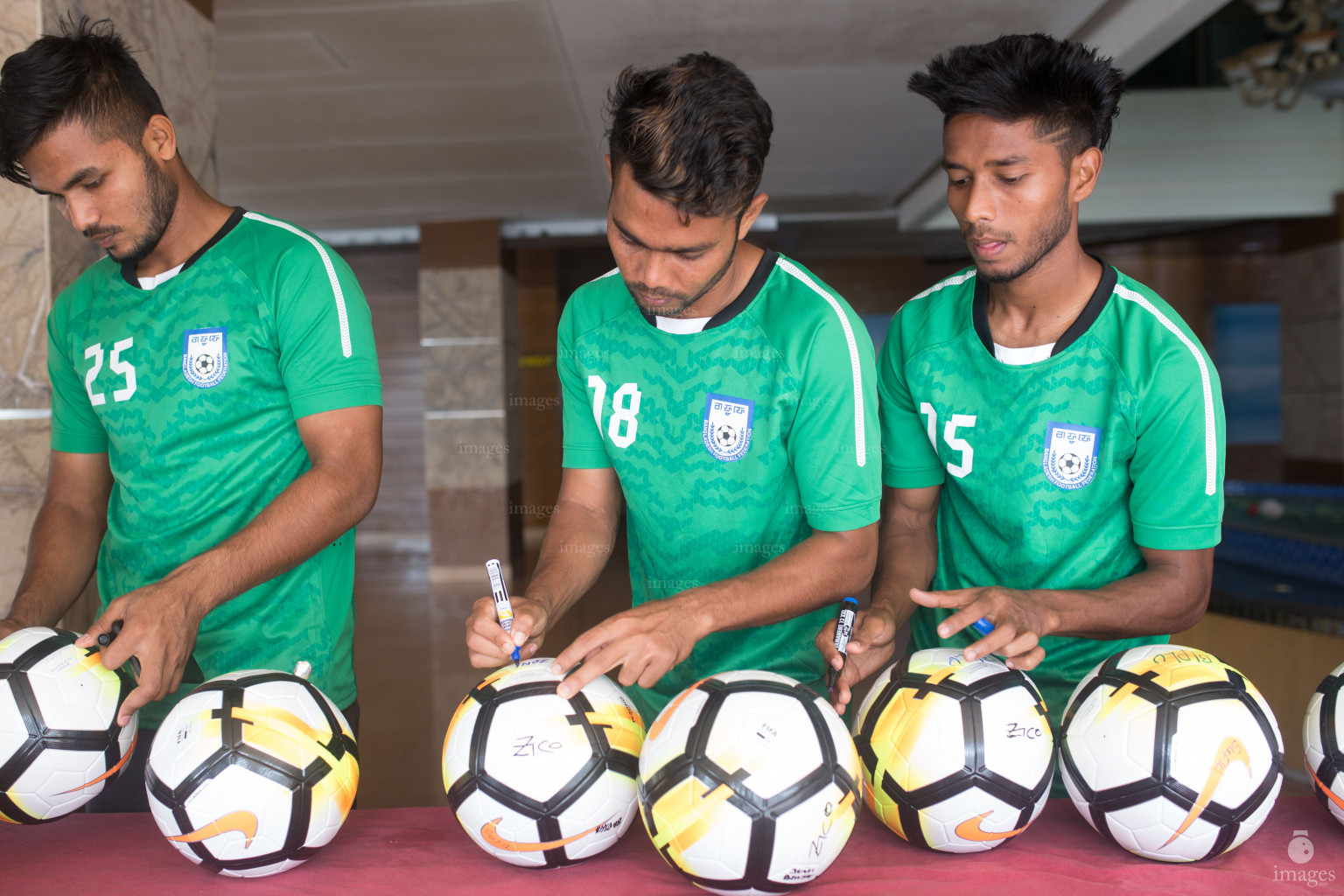 Jersey, balls signing and team photos SAFF Suzuki Cup 2018 in Dhaka, Bangladesh, Sunday, September 09, 2018. (Images.mv Photo/Suadhu Abdul Sattar)