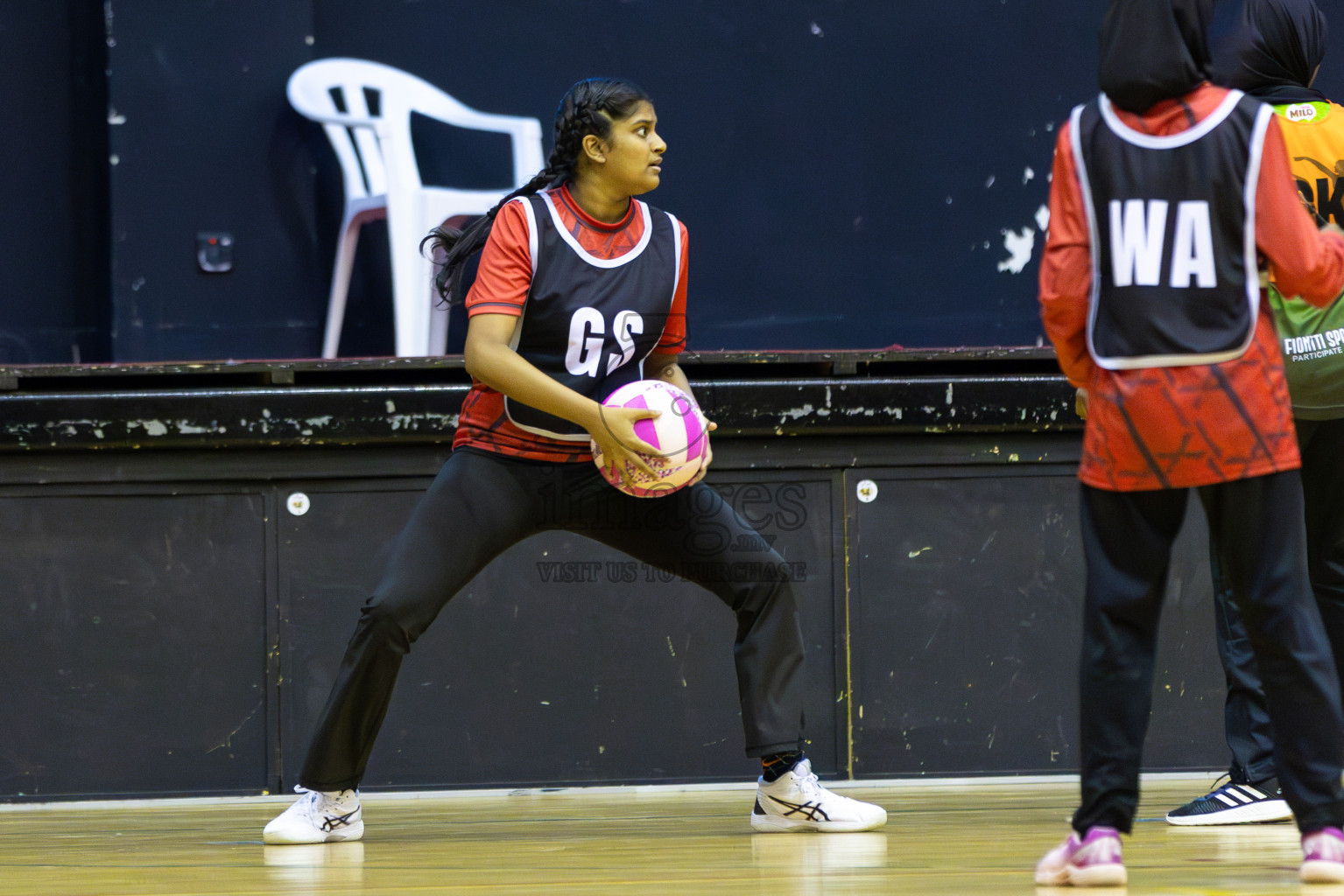Fionti A team vs AIS Netball Academy in Day 3 of 3rd Netball Junior Championship, held at Social Center on Wednesday 22nd January 2025 . Photos: Shuu Abdul Sattar / images.mv