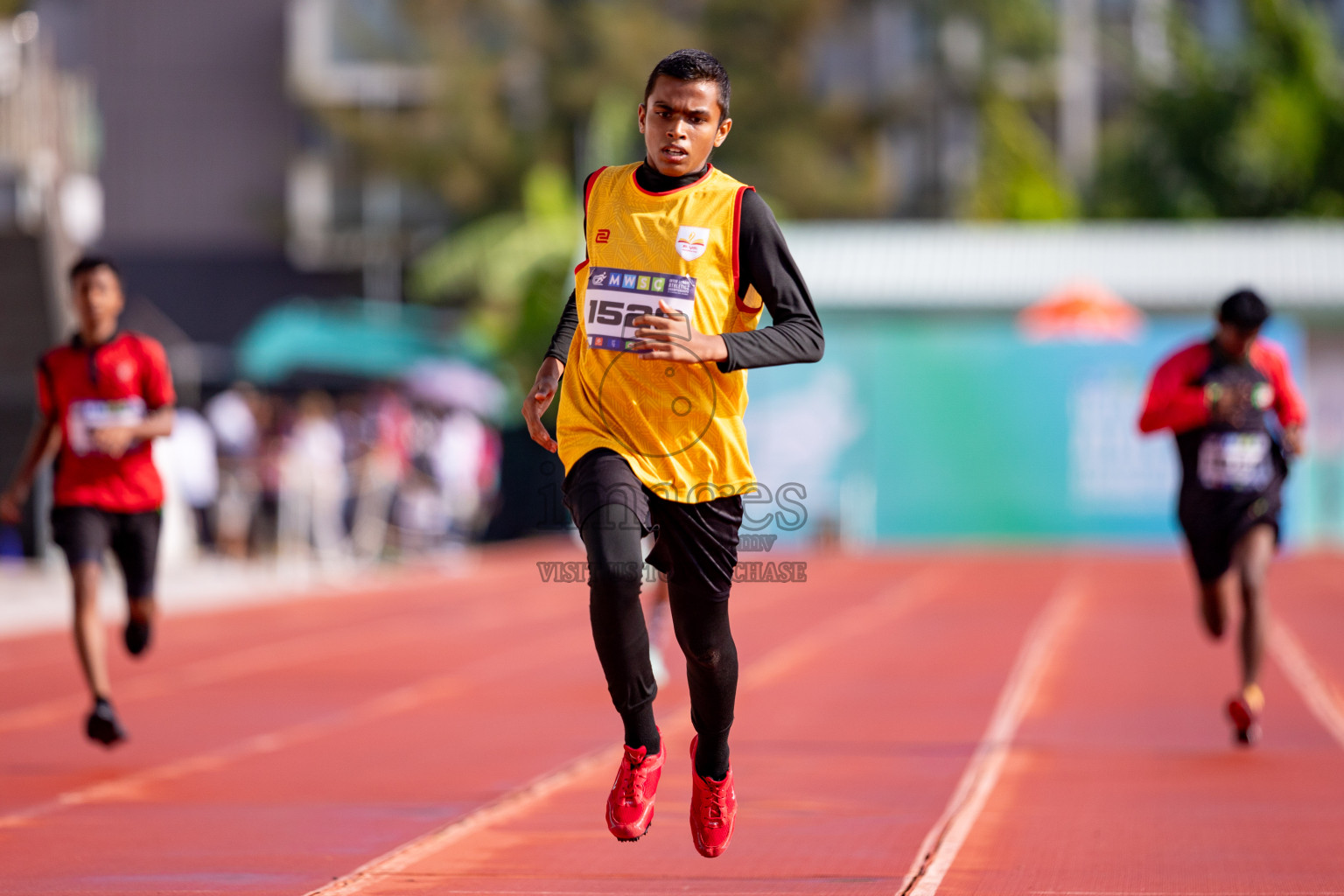 Day 3 of MWSC Interschool Athletics Championships 2024 held in Hulhumale Running Track, Hulhumale, Maldives on Monday, 11th November 2024. 
Photos by: Hassan Simah / Images.mv