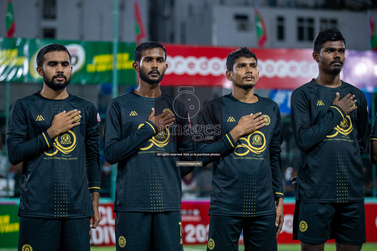 Prison Club vs MACL in the Quarter Finals of Club Maldives 2021 held at Hulhumale;, on 12th December 2021 Photos: Ismail Thoriq / images.mv