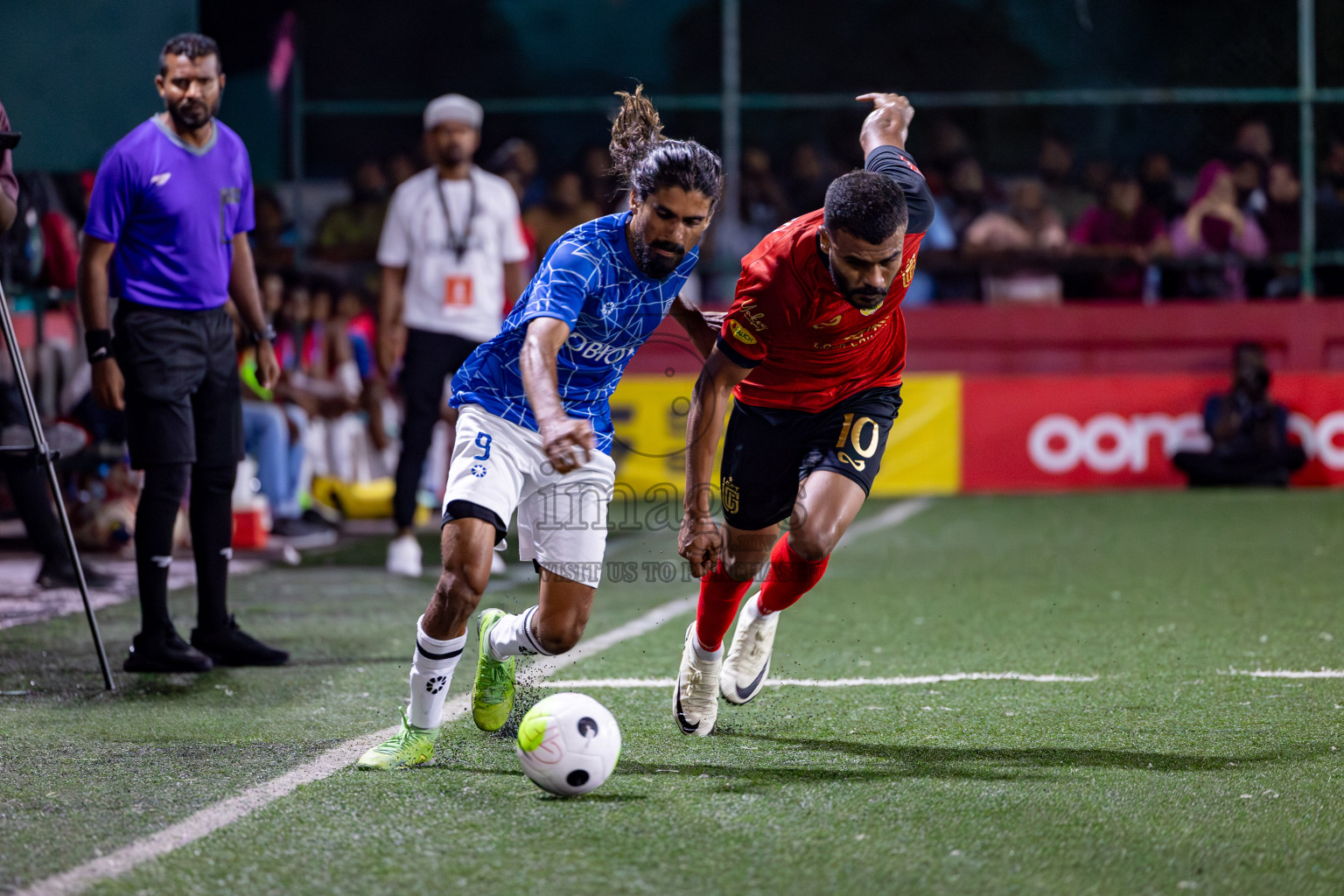 L. Gan VS HDh. Naivaadhoo in Round of 16 on Day 40 of Golden Futsal Challenge 2024 which was held on Tuesday, 27th February 2024, in Hulhumale', Maldives Photos: Hassan Simah / images.mv