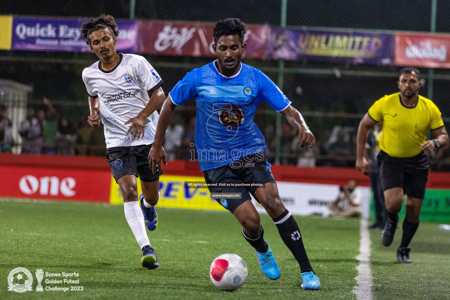 K. Guraidhoo vs TK. Dhiffushi in Day 4 of Golden Futsal Challenge 2023 on 08 February 2023 in Hulhumale, Male, Maldives