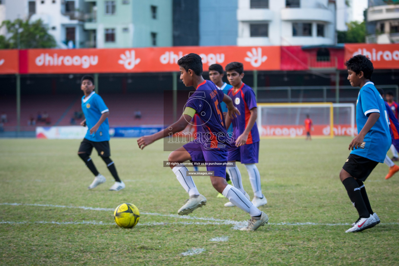 Billabong vs Ghiyaasudheen in MAMEN Inter School Football Tournament 2019 (U13) in Male, Maldives on 1st April 2019 Photos: Ismail Thoriq / images.mv