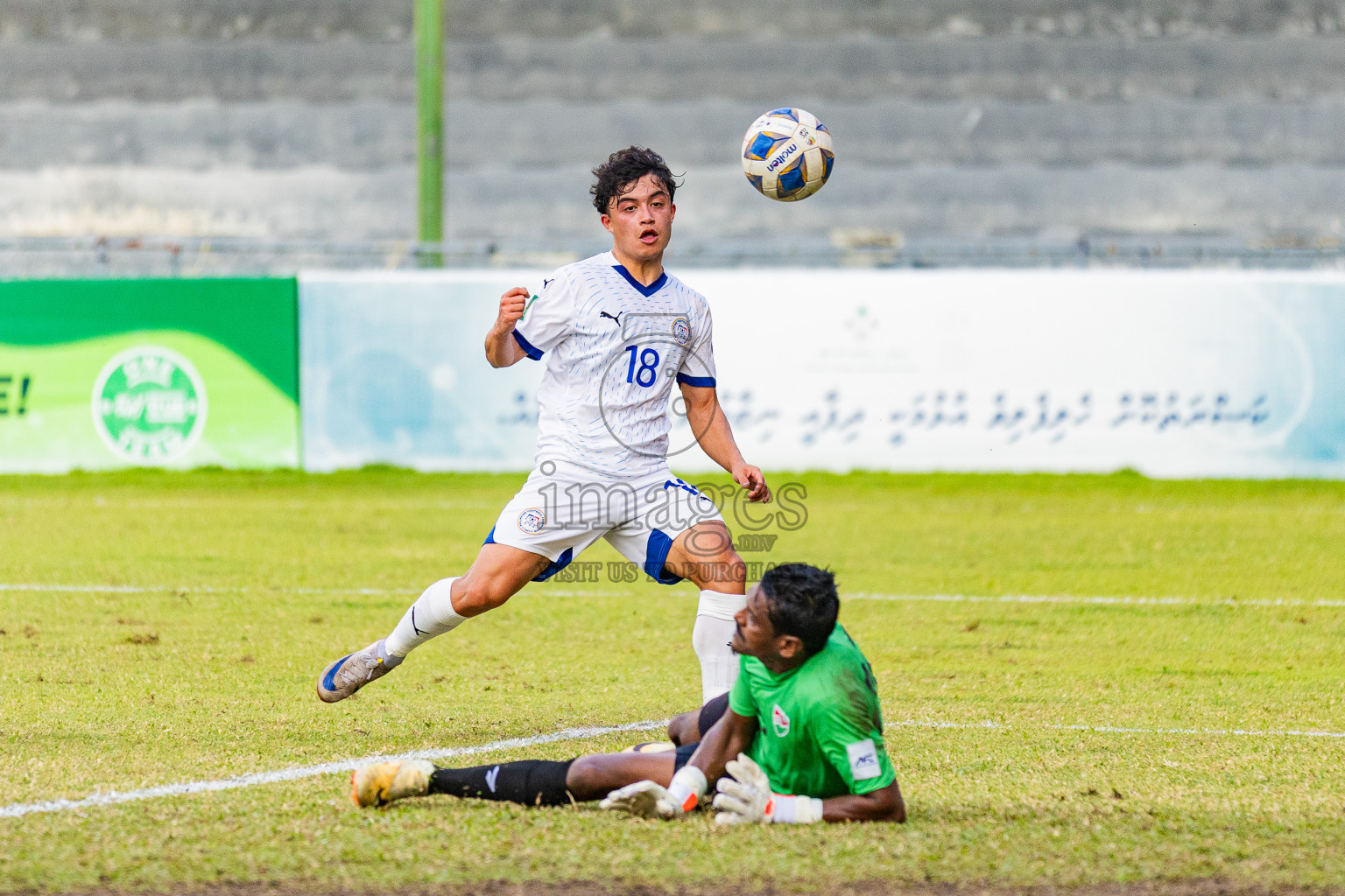 Maldives vs Philippines in AFC Asian Cup Qualifies held in National Football Stadium, Male', Maldives on Tuesday, 18th November 2025. Photos: Areef Adam / Images.mv