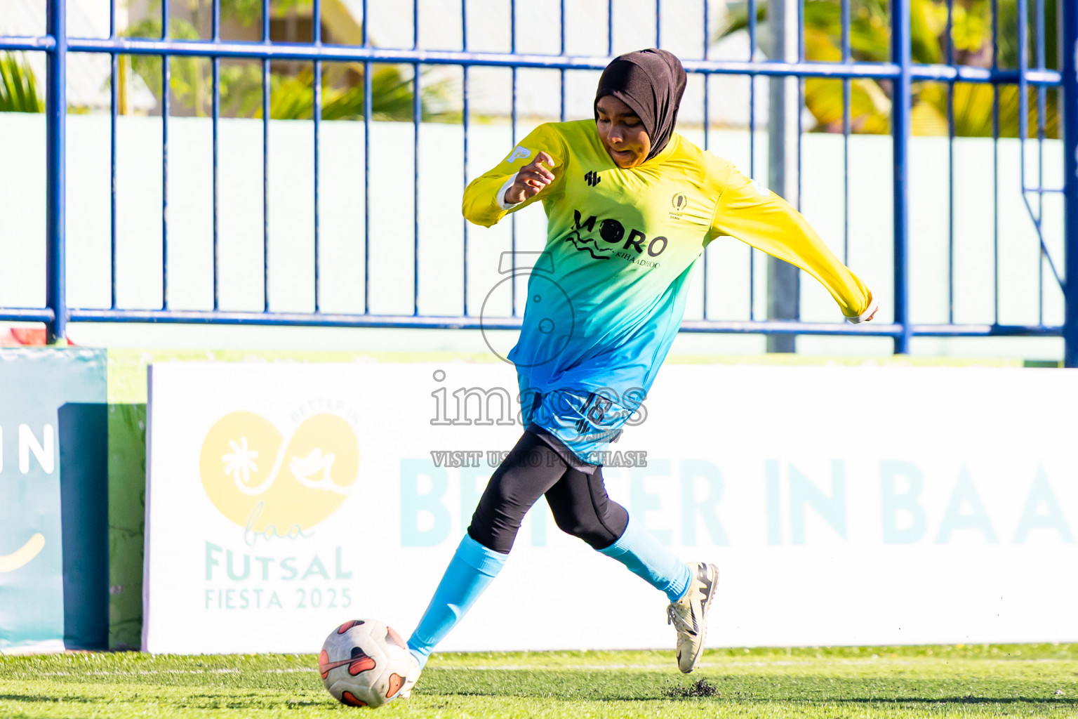 Eydhafushi vs Kihaadhoo in Day 4 of Better in Baa Futsal Fiesta 2025 Woman's division held in B. Eydhafushi, Maldives on Saturday, 8th November 2025. Photos: Nausham Waheed / images.mv