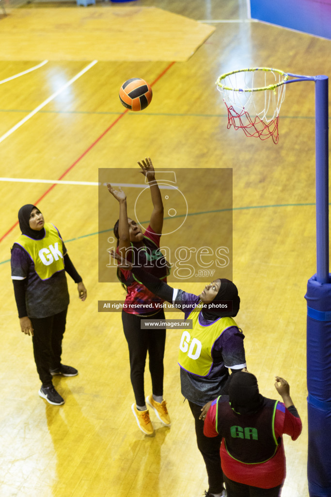 Sports Club Skylark vs United Unity Sports Club in the Milo National Netball Tournament 2022 on 19 July 2022, held in Social Center, Male', Maldives. Photographer: Shuu / Images.mv