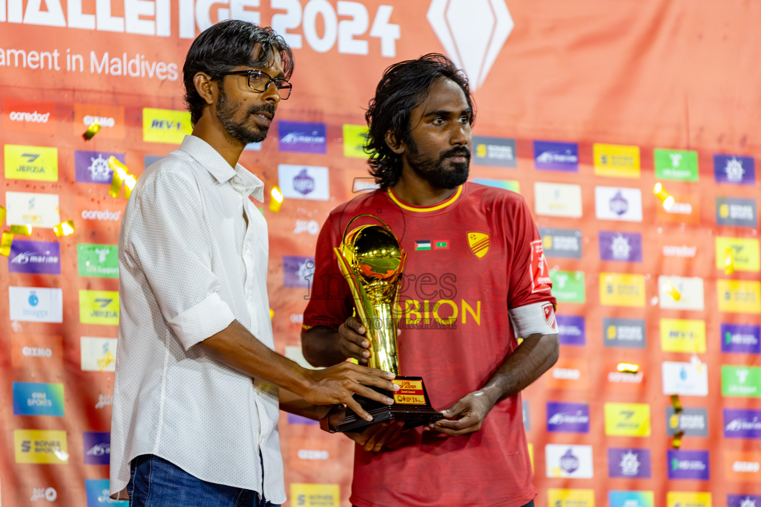 Kudahuvadhoo VS F. Bilehdhoo in Zone 5 Group Stage Final on Day 38 of Golden Futsal Challenge 2024 which was held on Friday, 23rd February 2024, in Hulhumale', Maldives 
Photos: Hassan Simah/ images.mv