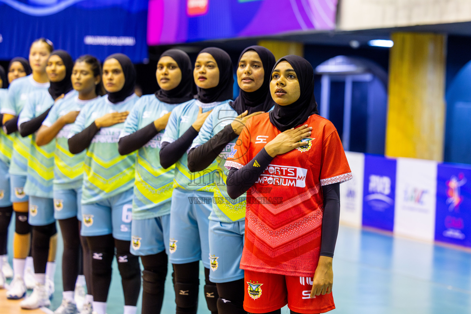 Police Club vs Club Wamco in the Final of Women's Division of National Volleyball Championship 2025 held in Male', Maldives on Sunday, 4th May 2025 at Social Center Indoor Hall Photos By: Nausham Waheed / images.mv
