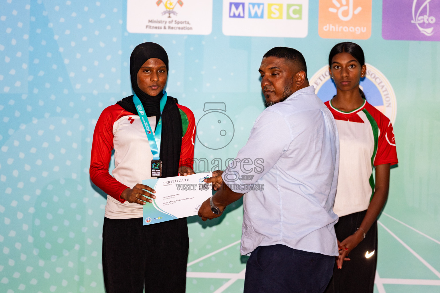 Day 2 of MWSC Interschool Athletics Championships 2024 held in Hulhumale Running Track, Hulhumale, Maldives on Sunday, 10th November 2024. 
Photos by: Hassan Simah / Images.mv