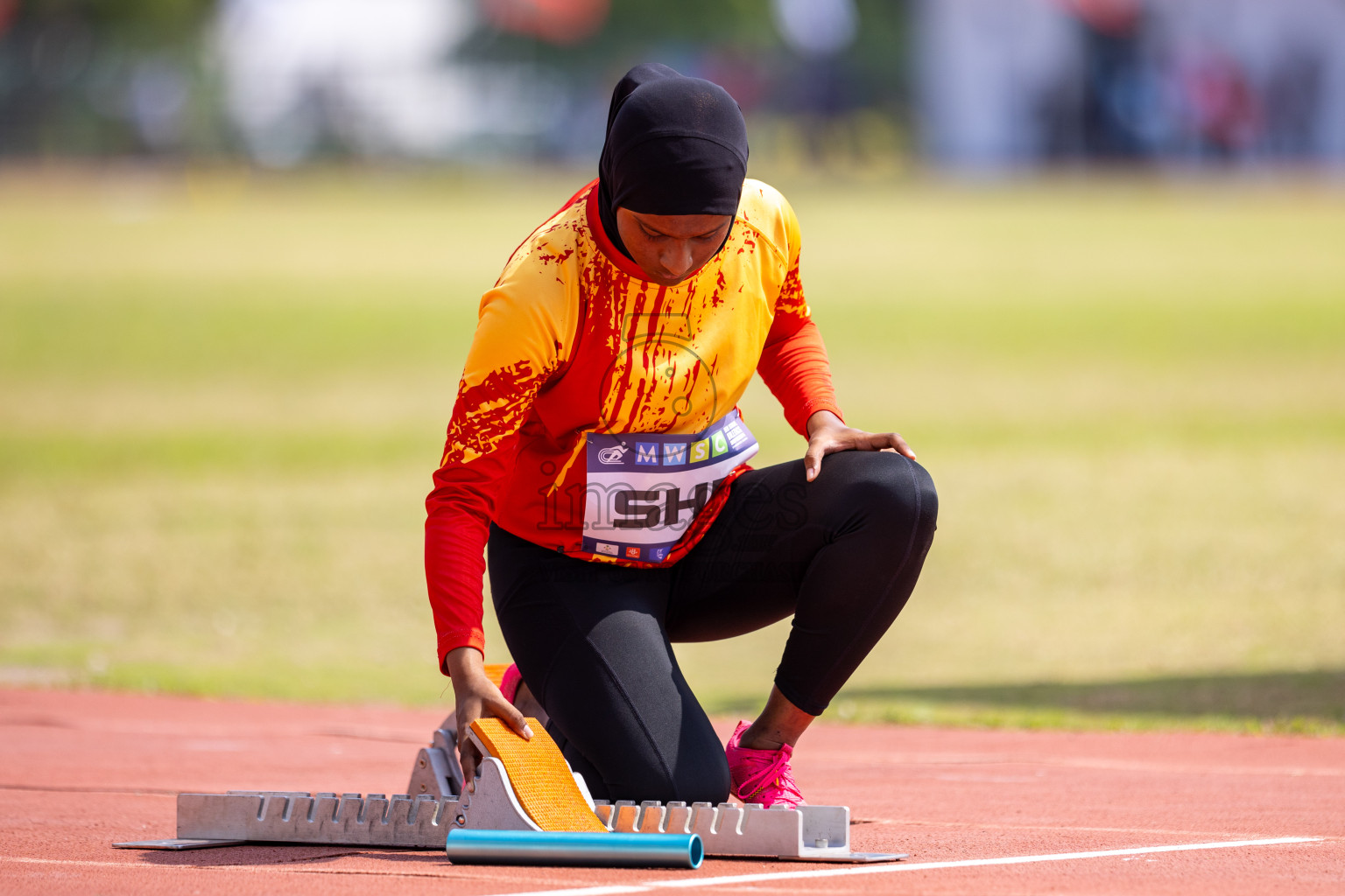 Day 5 of MWSC Interschool Athletics Championships 2024 held in Hulhumale Running Track, Hulhumale, Maldives on Wednesday, 13th November 2024. Photos by: Raif Yoosuf / Images.mv