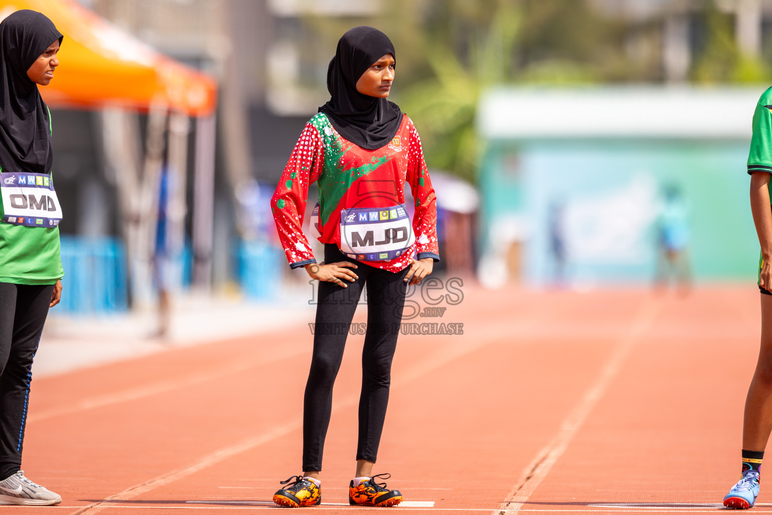 Day 5 of MWSC Interschool Athletics Championships 2024 held in Hulhumale Running Track, Hulhumale, Maldives on Wednesday, 13th November 2024. Photos by: Raif Yoosuf / Images.mv