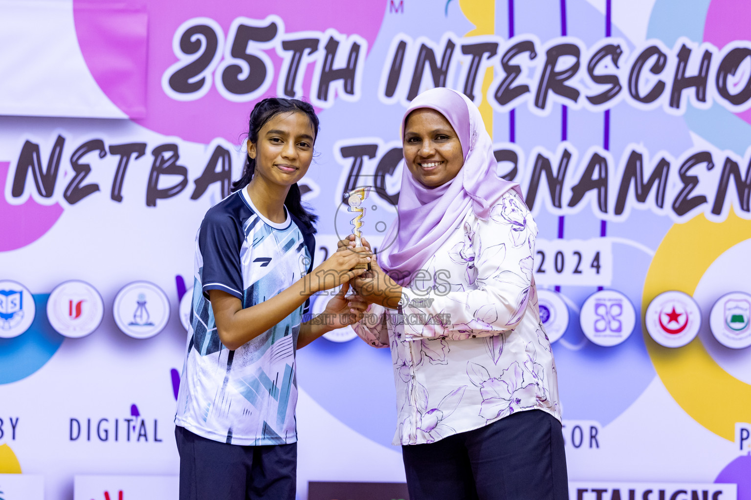 Day 9 of 25th Inter-School Netball Tournament was held in Social Center at Male', Maldives on Monday, 19th August 2024. Photos: Nausham Waheed / images.mv