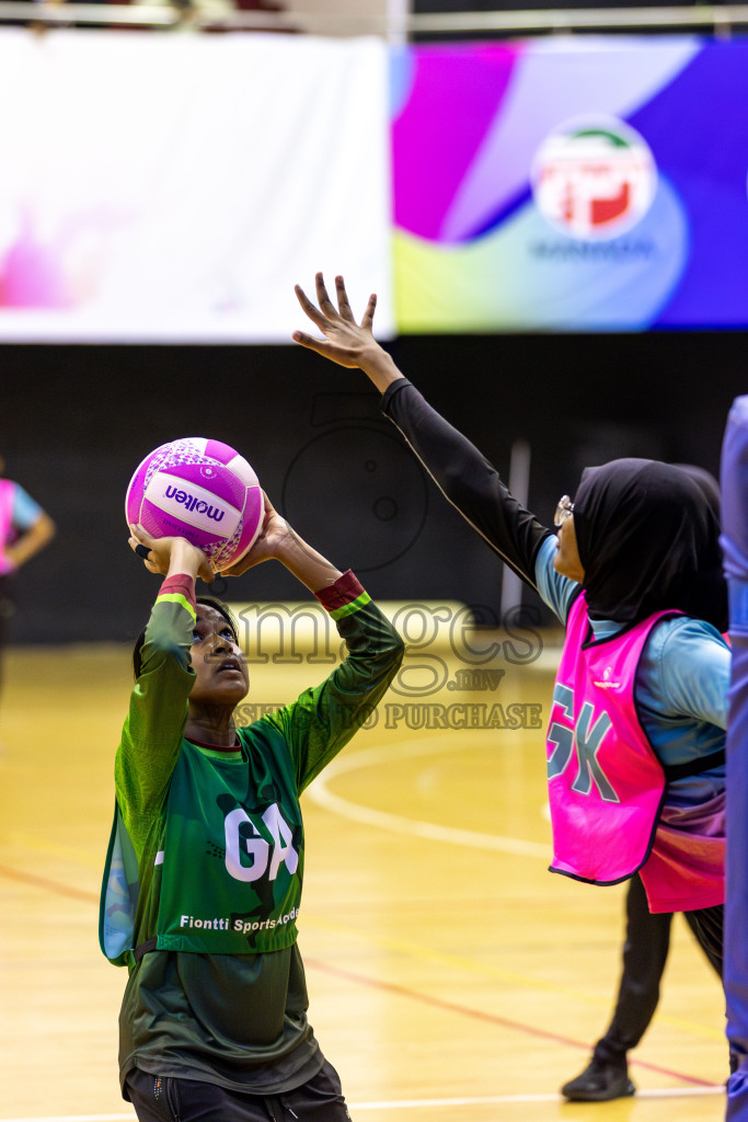 Young Netters B vs Fionti SC in Day 5 of 3rd Netball Junior Championship, held at Social Center on Thursday 23rd January 2025 . Photos: Shuu Abdul Sattar / images.mv