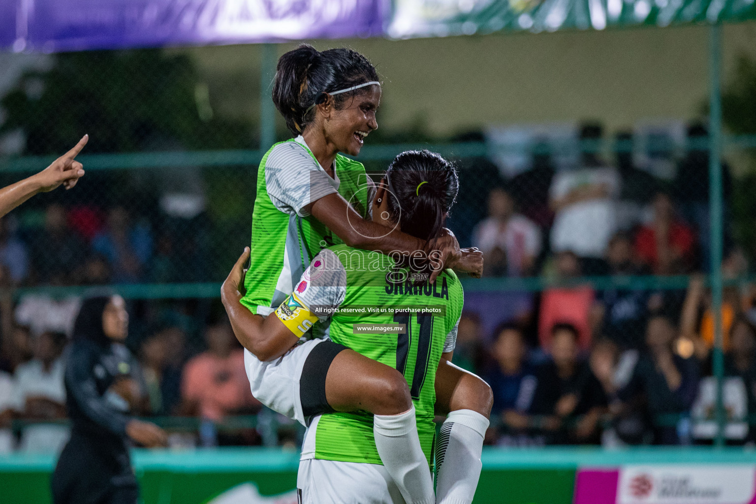 Club WAMCO vs DSC in the Semi Finals of 18/30 Women's Futsal Fiesta 2021 held in Hulhumale, Maldives on 14th December 2021. Photos: Ismail Thoriq / images.mv