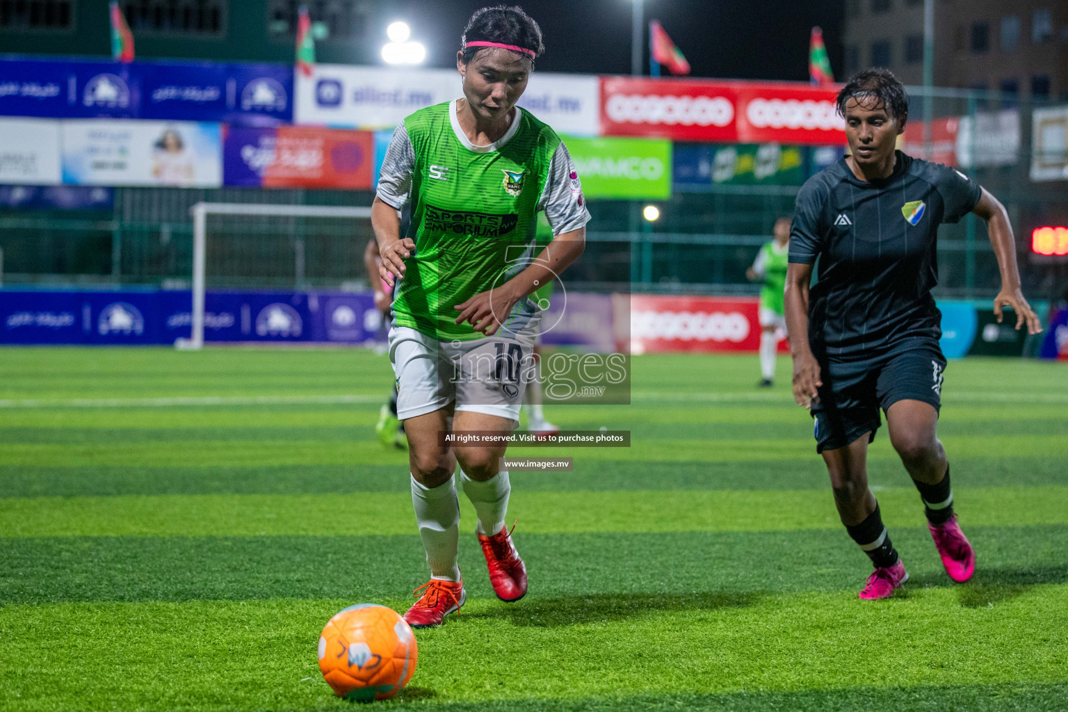 Club WAMCO vs DSC in the Semi Finals of 18/30 Women's Futsal Fiesta 2021 held in Hulhumale, Maldives on 14th December 2021. Photos: Ismail Thoriq / images.mv