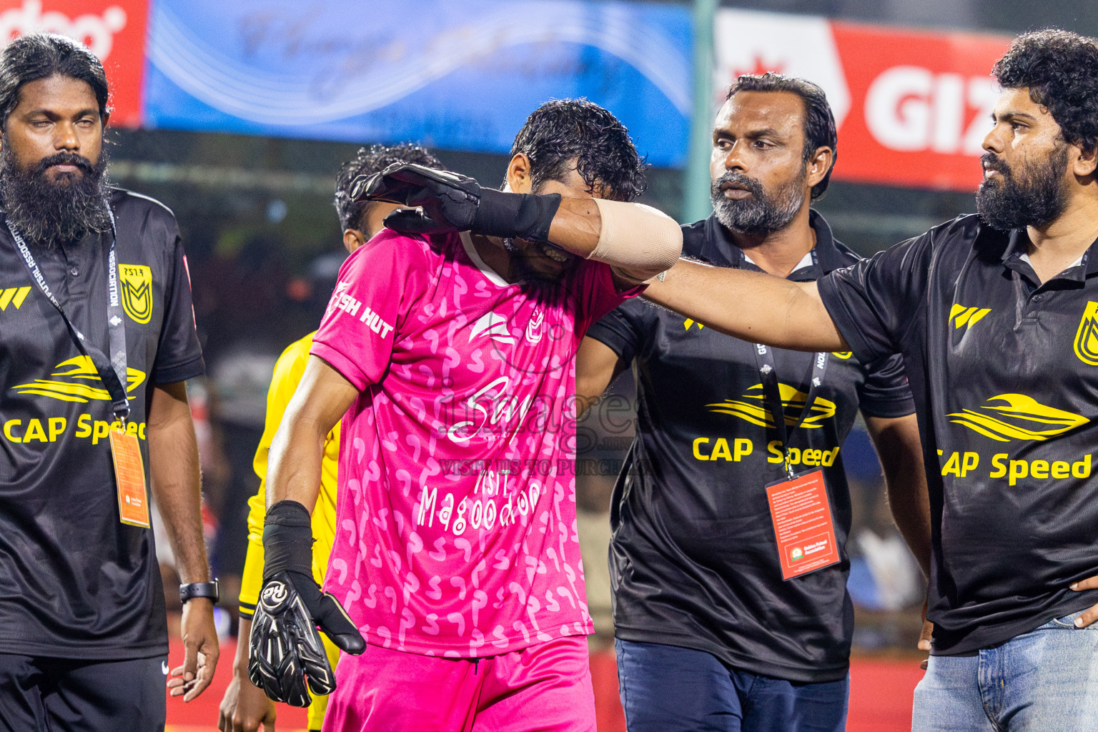 F Dhanraboodhoo vs F Magoodhoo in Faafu Atoll Finals in Day 25 of Golden Futsal Challenge 2025 was held on Wednesday , 28th January 2025, in Hulhumale', Maldives. Photos: Nausham Waheed / images.mv