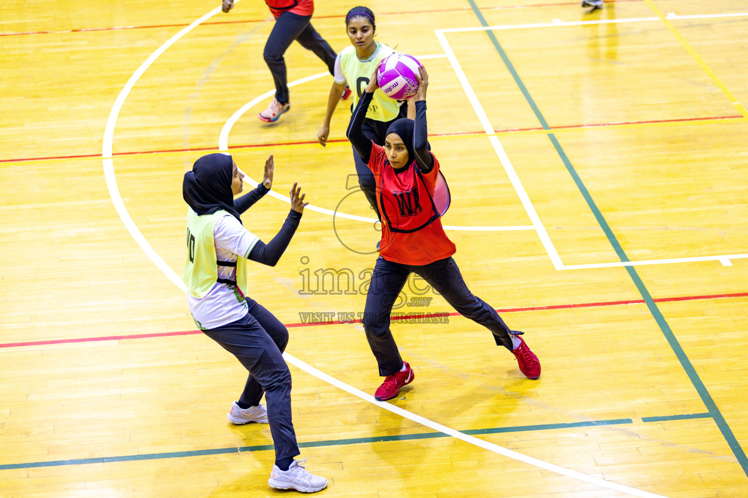 Club Matrix vs Club Green Streets in Division 1 of National Netball Tournament 2025 held in Ekuveni Netball Court at Male', Maldives on Saturday, 24th May 2025. Photos: Hassan Simah / images.mv