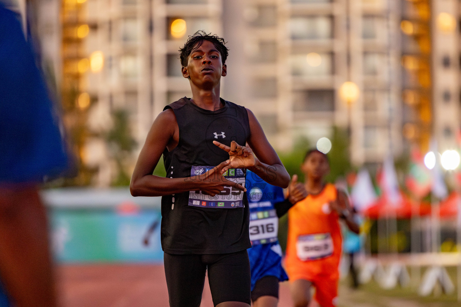 Day 1 of MWSC Interschool Athletics Championships 2024 held in Hulhumale Running Track, Hulhumale, Maldives on Saturday, 9th November 2024. 
Photos by: Hassan Simah / Images.mv