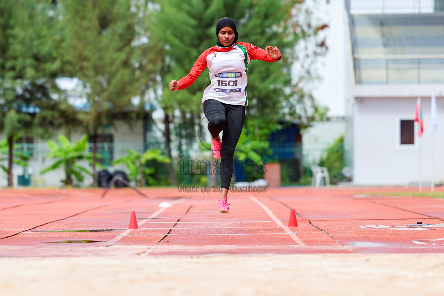 Day 1 of MWSC Interschool Athletics Championships 2024 held in Hulhumale Running Track, Hulhumale, Maldives on Saturday, 9th November 2024. 
Photos by: Ismail Thoriq, Hassan Simah / Images.mv