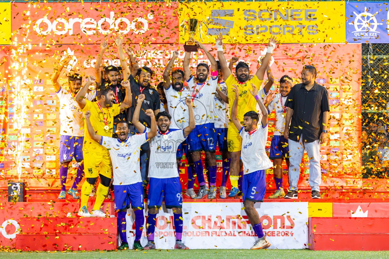 F Dharanboodhoo vs F Bilehdhoo in Day 24 of Golden Futsal Challenge 2024 was held on Wednesday , 7th February 2024 in Hulhumale', Maldives
Photos: Ismail Thoriq / images.mv