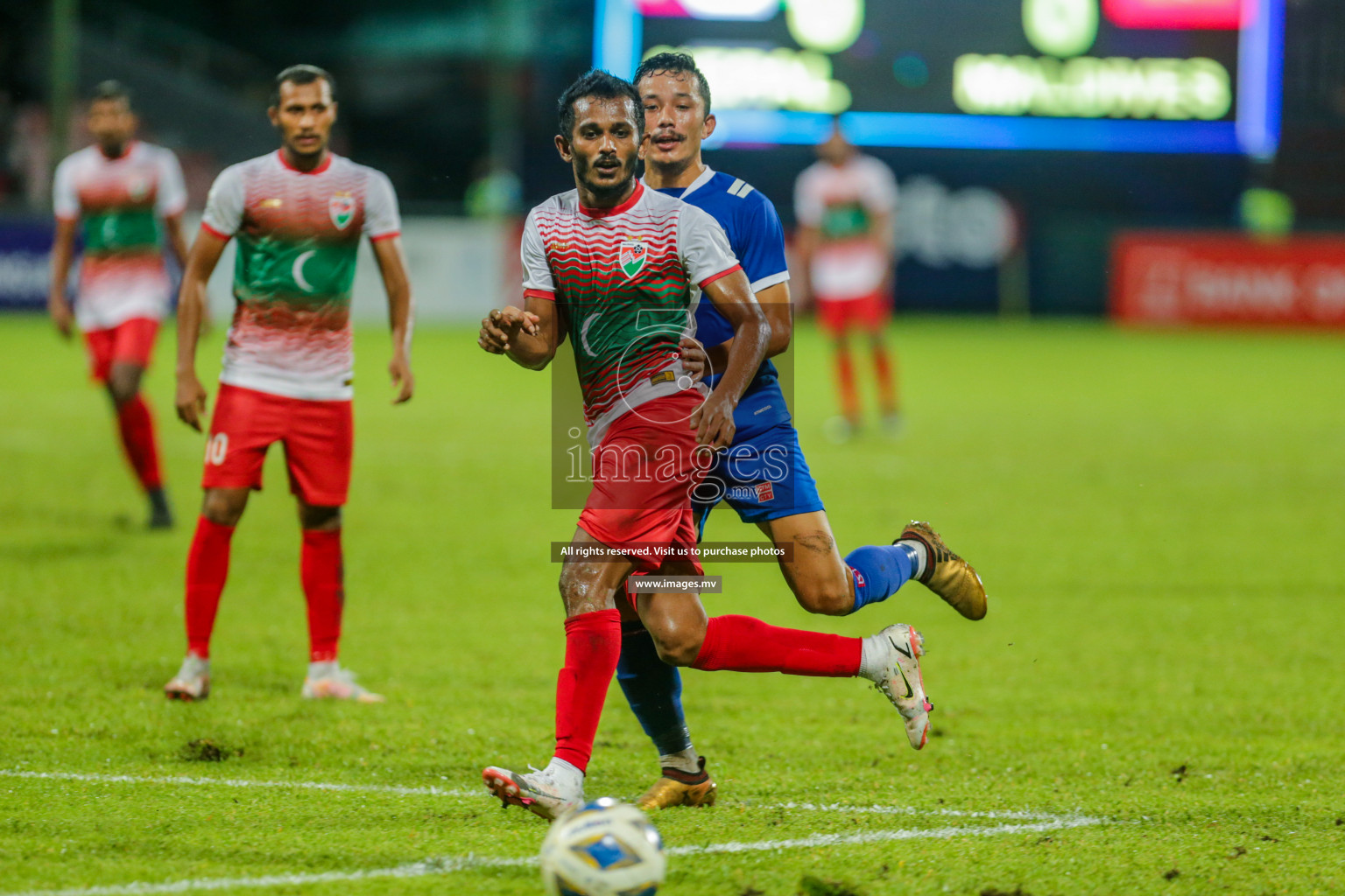 Maldives vs Nepal in SAFF Championship 2021 held on 1st October 2021 in Galolhu National Stadium, Male', Maldives