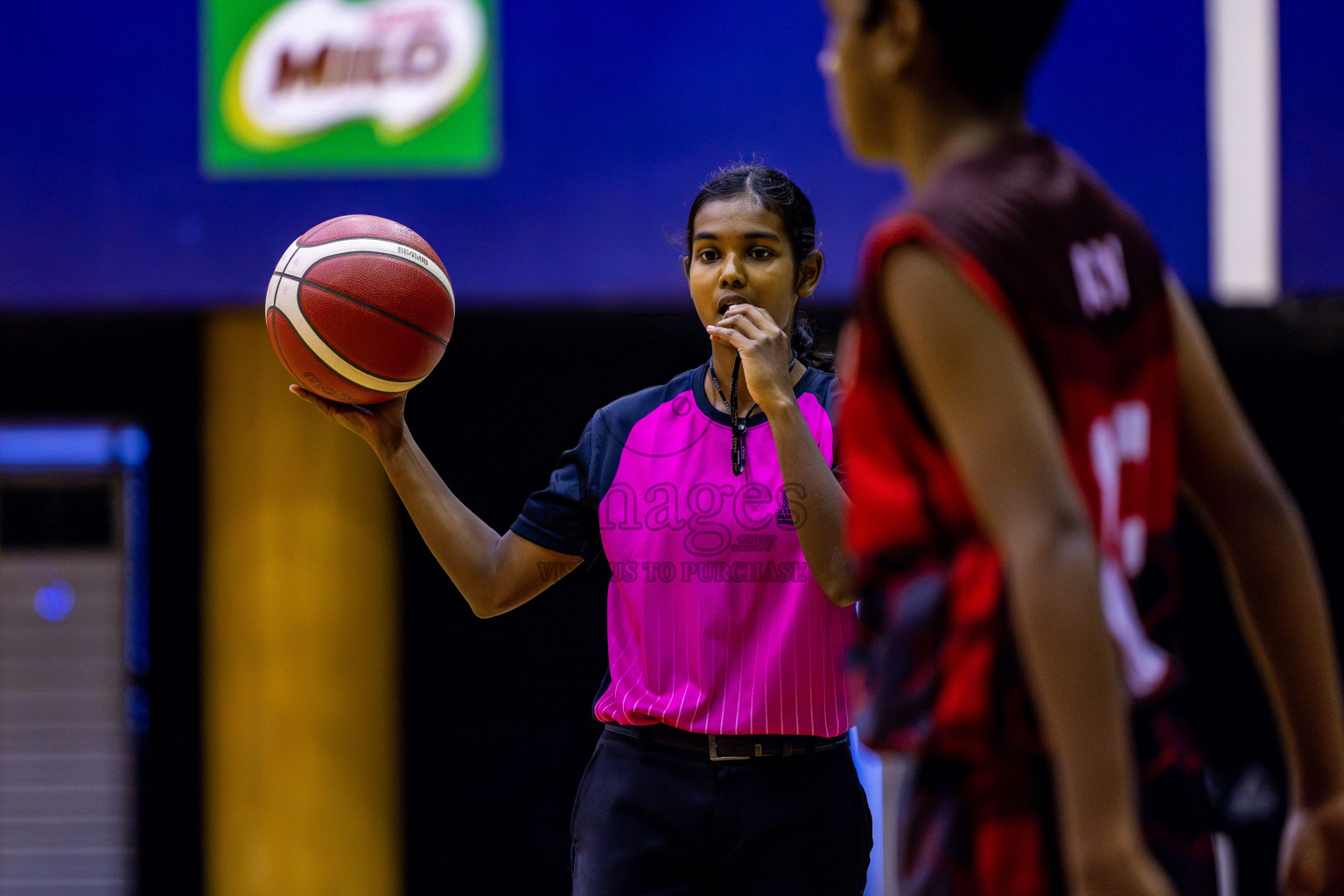 Aminiyya School vs Iskandhar School in day 26 of Junior Basketball Championship 2024 was held in Social Center, Male', Maldives on Tuesday, 10th December 2024. Photos: Nausham Waheed / images.mv