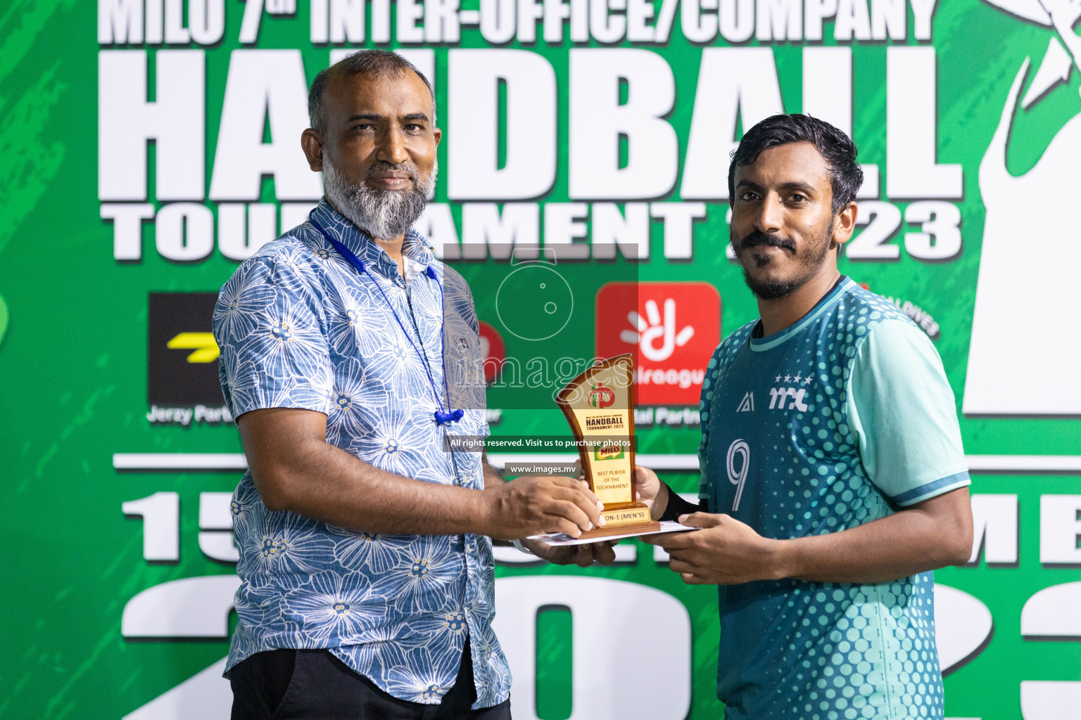 1st Division Final of 7th Inter-Office/Company Handball Tournament 2023, held in Handball ground, Male', Maldives on Monday, 24th October 2023 Photos: Nausham Waheed/ Images.mv