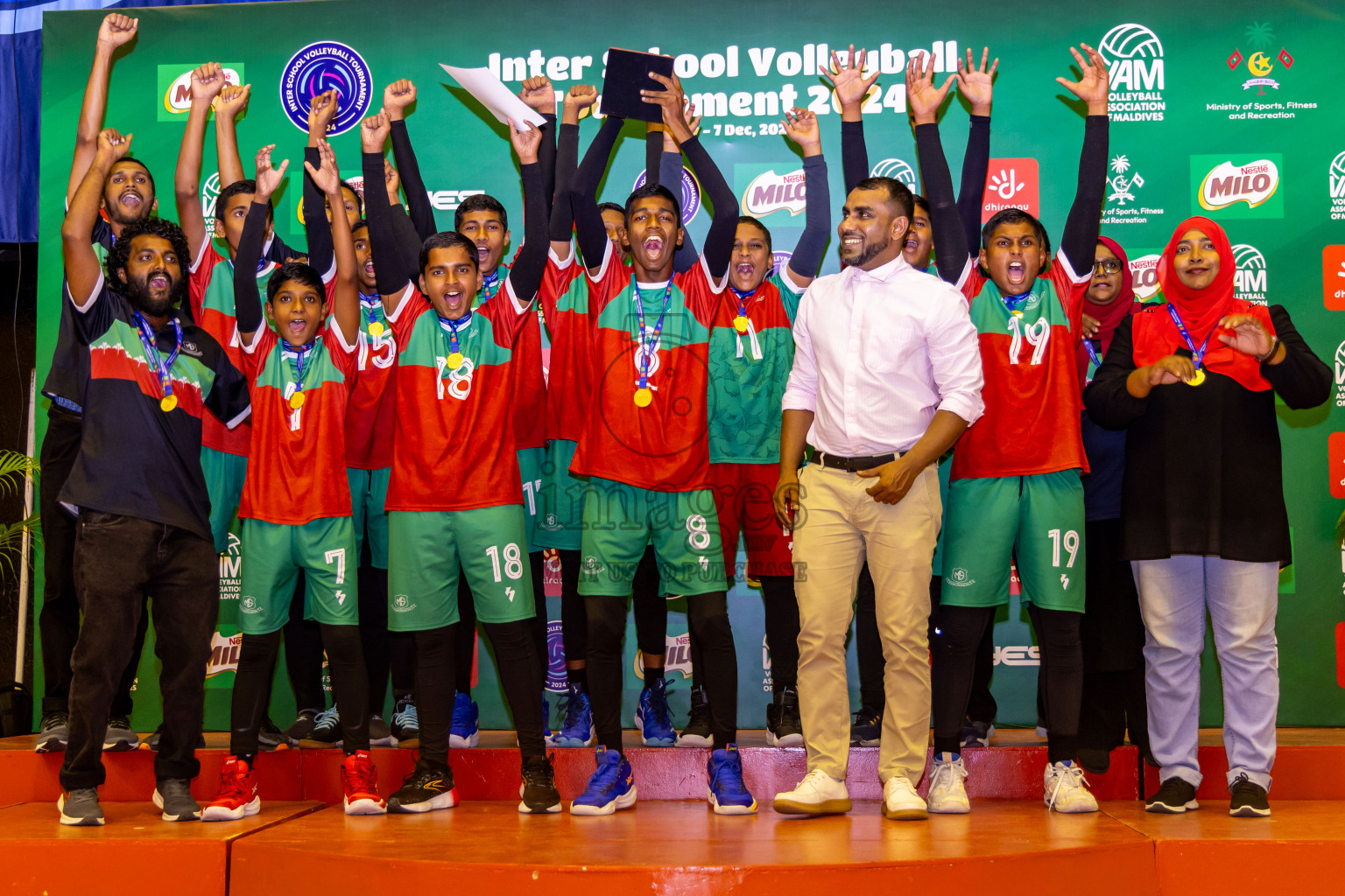 Finals of Interschool Volleyball Tournament 2024 was held in Social Center at Male', Maldives on Friday, 6th December 2024. Photos: Nausham Waheed / images.mv