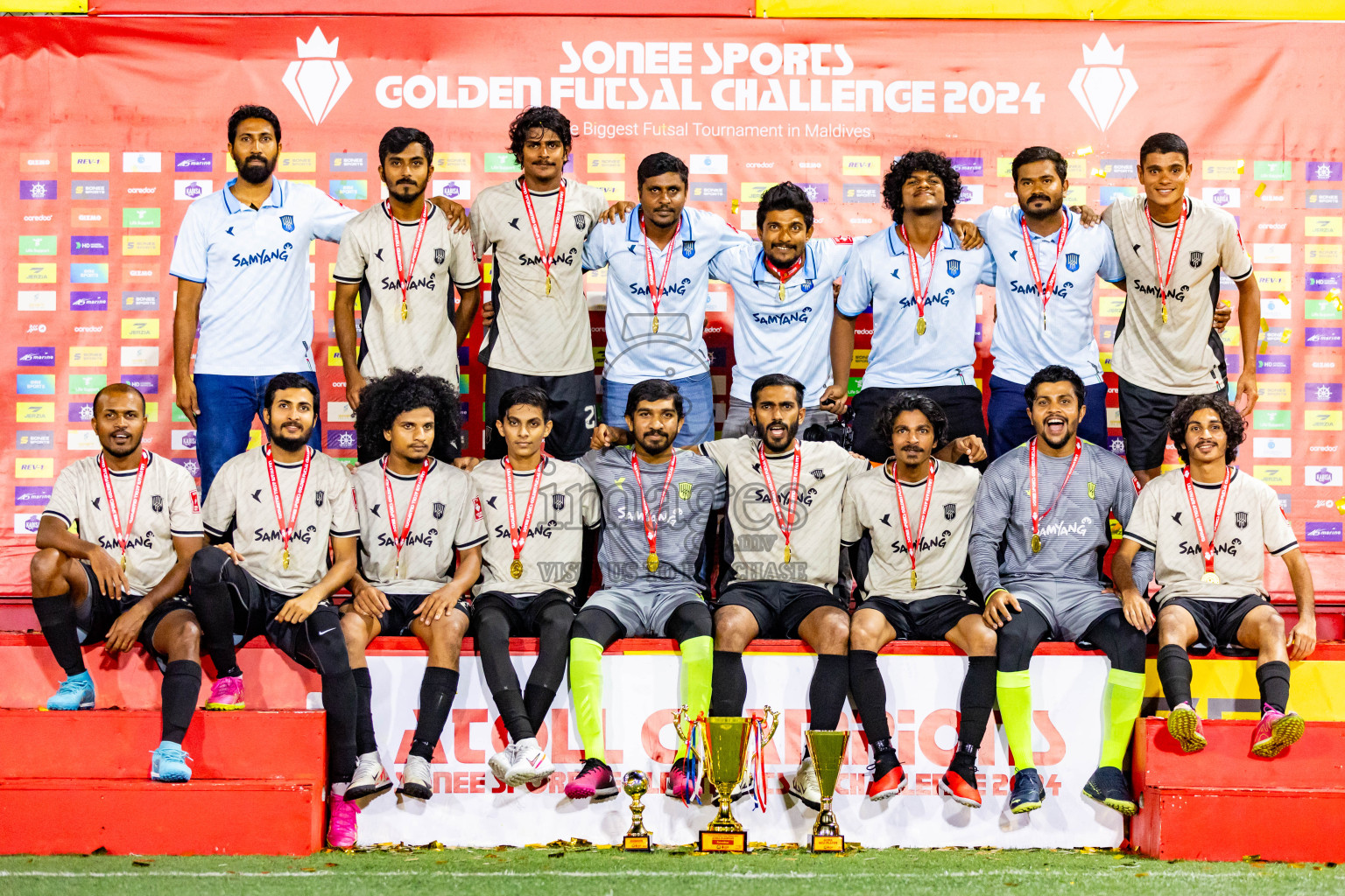 Lh Hinnavaru vs Lh Kurendhoo in Day 29 of Golden Futsal Challenge 2024 was held on Tuesday , 13th February 2024 in Hulhumale', Maldives Photos: Nausham Waheed / images.mv