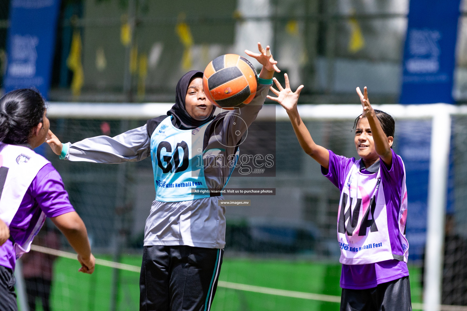 Day 1 of Nestle' Kids Netball Fiesta 2023 held in Henveyru Stadium, Male', Maldives on Thursday, 30th November 2023. Photos by Nausham Waheed / Images.mv