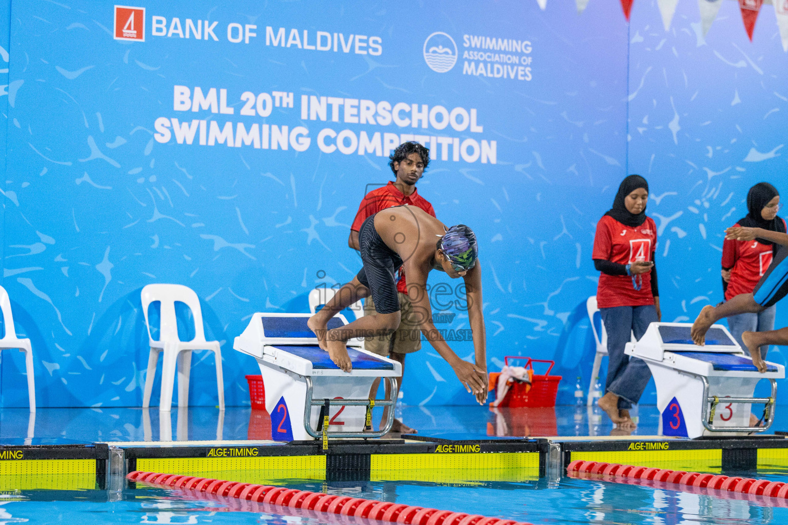 Day 1 of 20th Inter-school Swimming Competition 2024 held in Hulhumale', Maldives on Saturday, 12th October 2024. Photos: Ismail Thoriq / images.mv