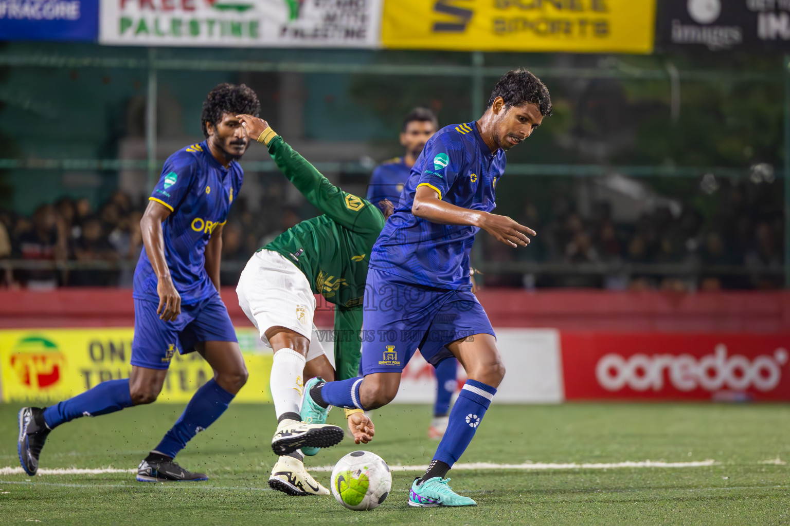 Th Thimarafushi vs B Eydhafushi in Quarter Finals of Golden Futsal Challenge 2024 which was held on Friday, 1st March 2024, in Hulhumale', Maldives Photos: Ismail Thoriq / images.mv