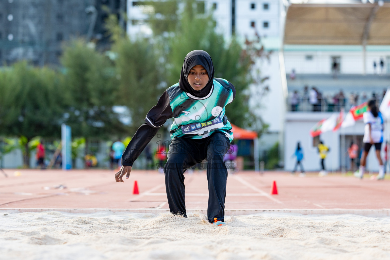 Day 2 of MWSC Interschool Athletics Championships 2024 held in Hulhumale Running Track, Hulhumale, Maldives on Sunday, 10th November 2024. 
Photos by: Hassan Simah / Images.mv