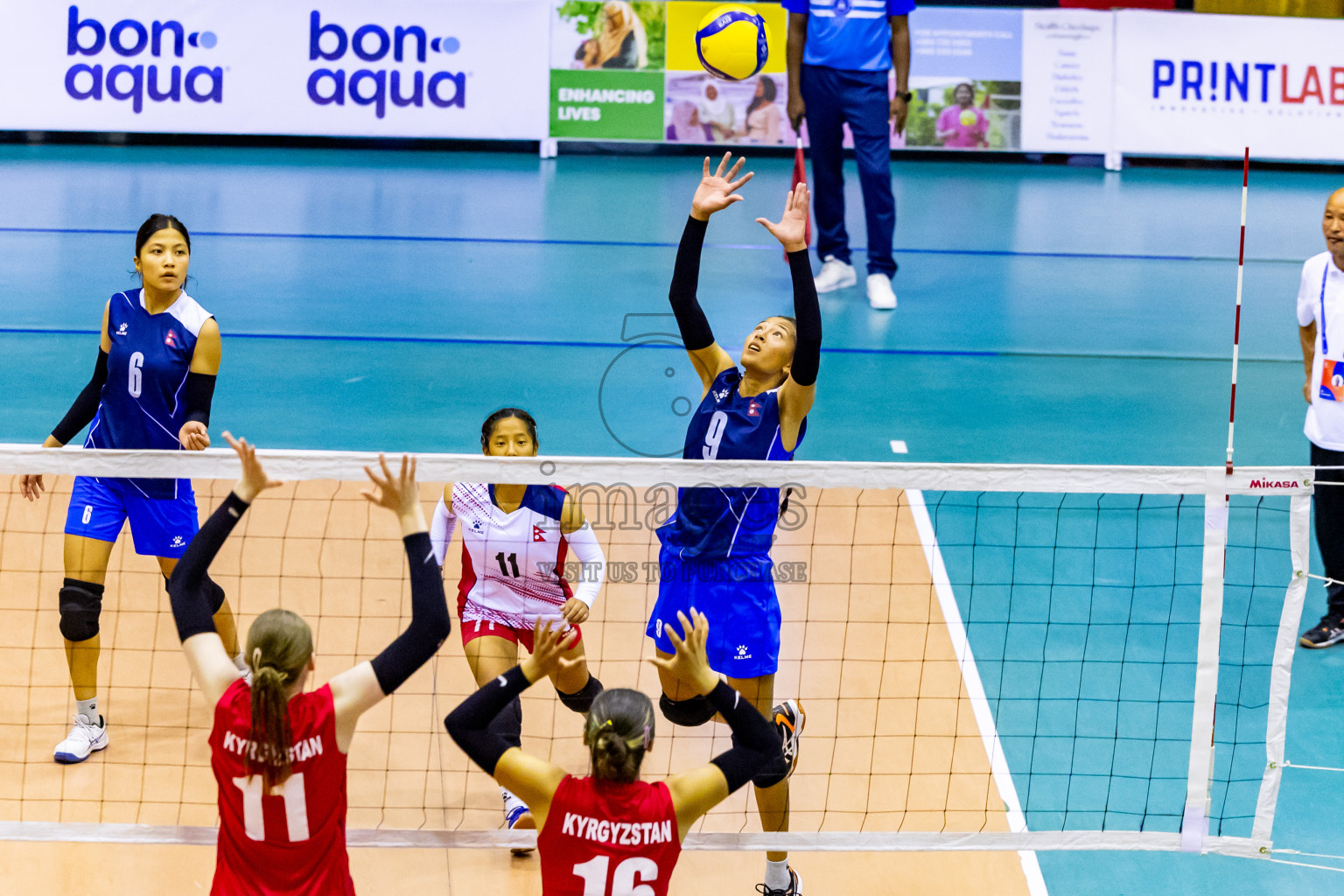 Kyrgyzstan vs Nepal in Semi Final of CAVA U20 Woman's Volleyball Championship 2024 was held in Social Center, Male', Maldives on 22nd July 2024. Photos: Nausham Waheed / images.mv