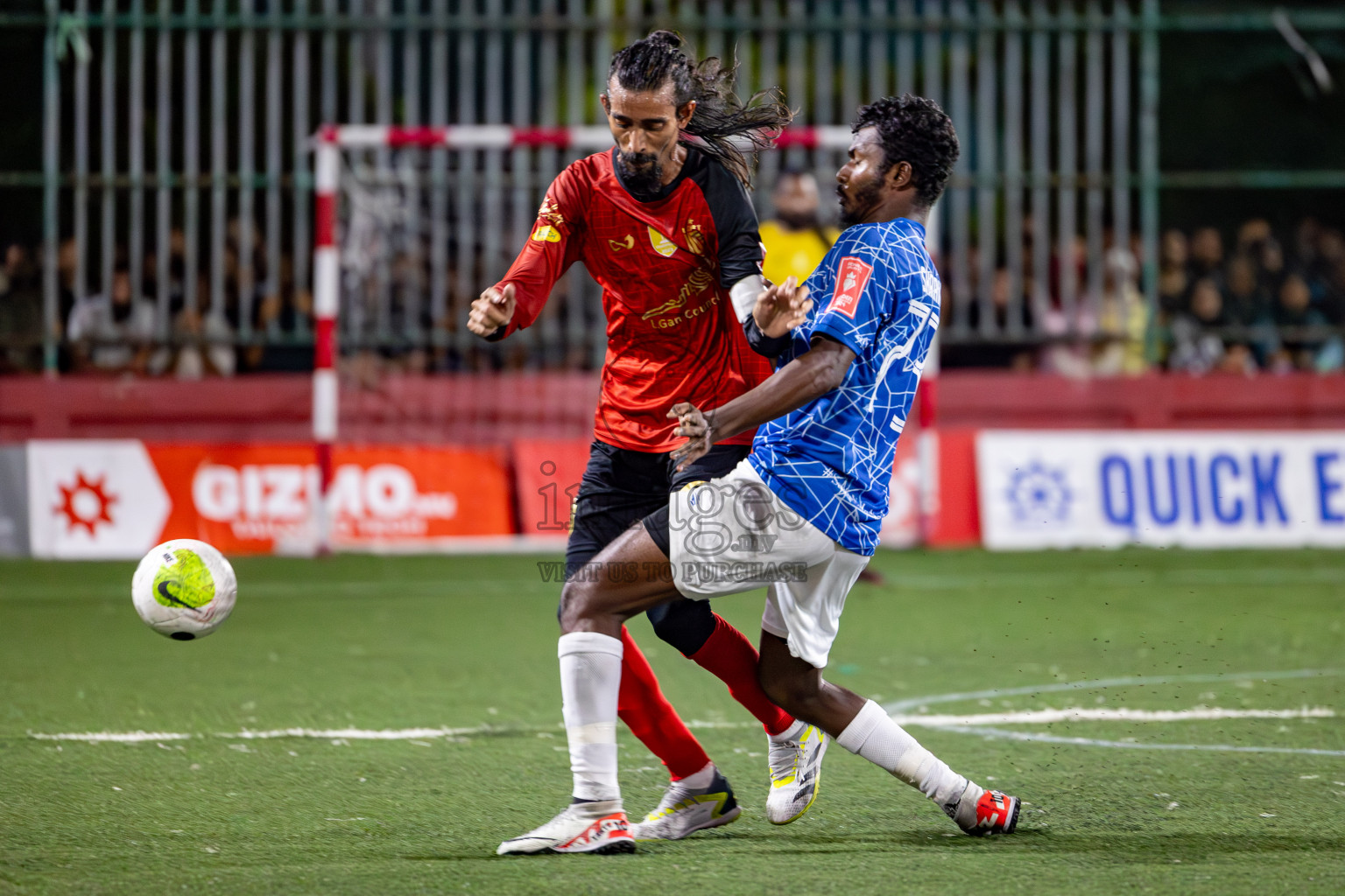 L. Gan VS HDh. Naivaadhoo in Round of 16 on Day 40 of Golden Futsal Challenge 2024 which was held on Tuesday, 27th February 2024, in Hulhumale', Maldives Photos: Hassan Simah / images.mv