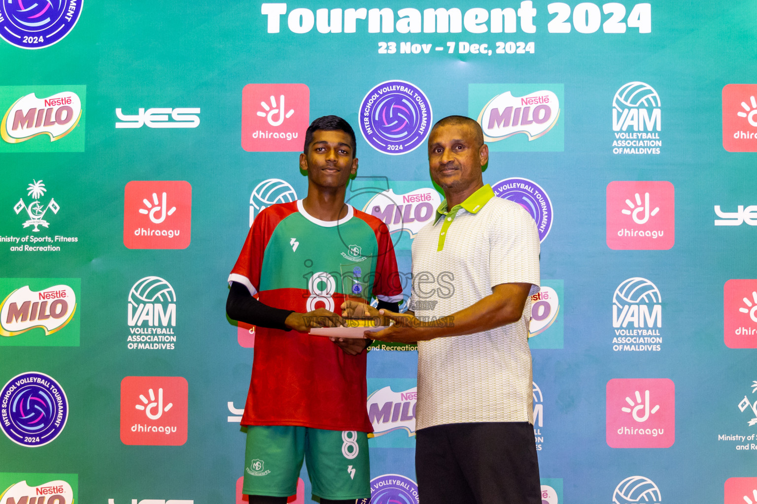 Finals of Interschool Volleyball Tournament 2024 was held in Social Center at Male', Maldives on Friday, 6th December 2024. Photos: Nausham Waheed / images.mv