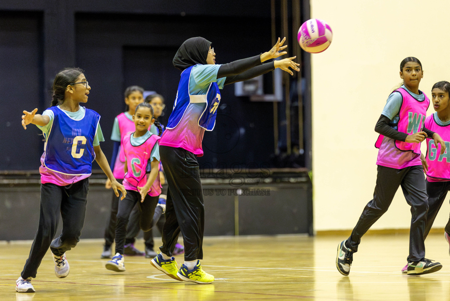 Netkids A vs Netkids B in Day 2 of 3rd Junior Championship - Netball association of Maldives, held at Social Center on Monday 20th January 2025 . Photos by Shuu Abdul Sattar