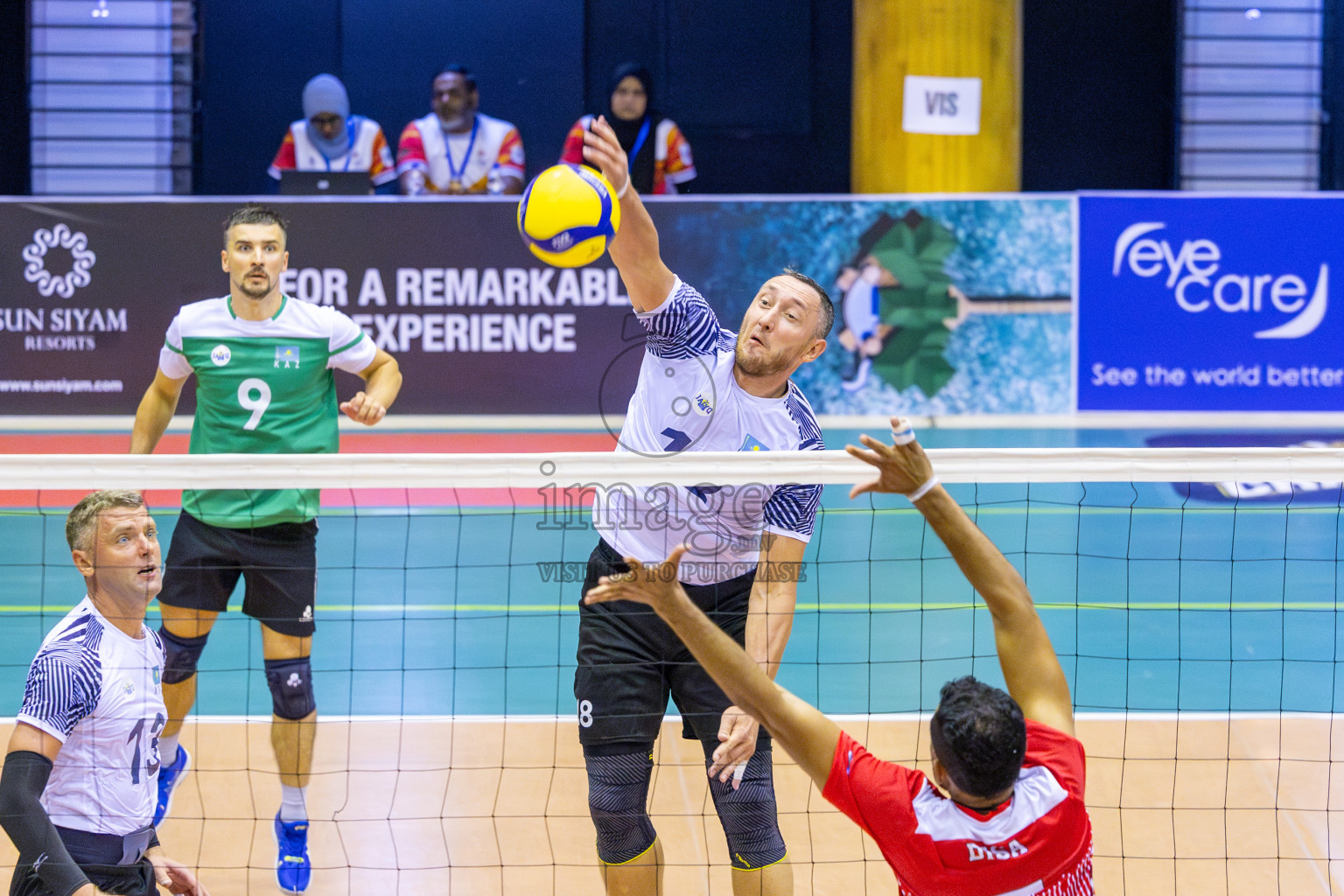 Zhaiyk VC vs Sri Lanka Ports Authority in Day 1 of CAVA Champions League 2025 held in Male', Maldives on Thursday, 17th July 2025 at Social Center Indoor Hall 
Photos By: Ismail Thoriq / images.mv