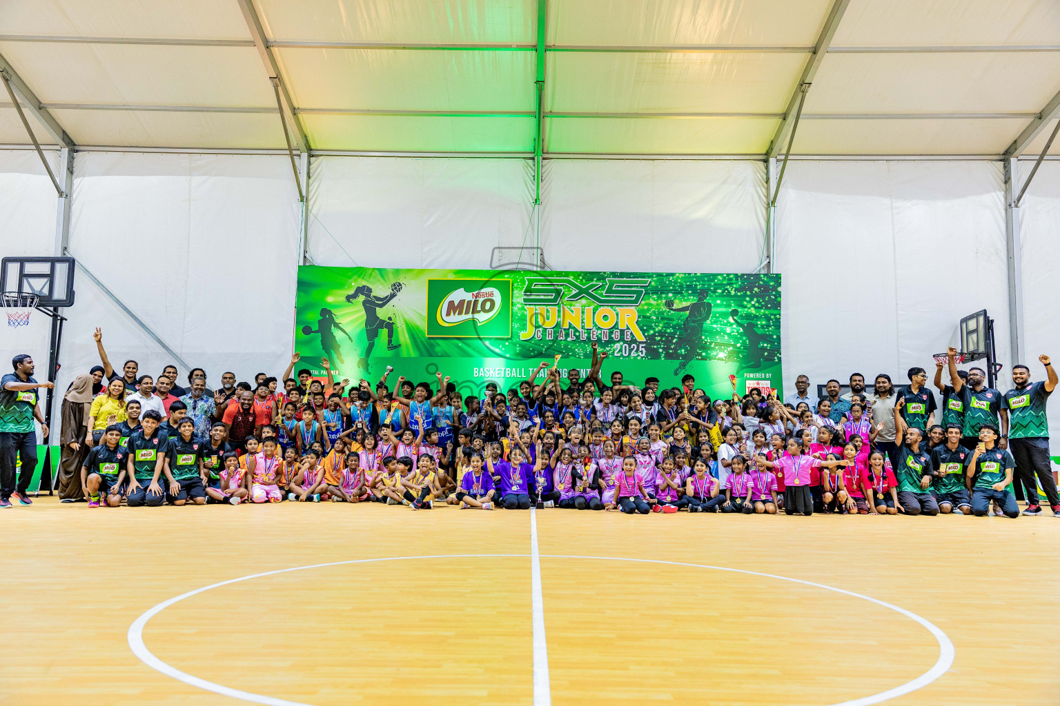 Day 3 of Milo 5 x 5 Junior Challenge 2025 - Basketball tournament held in Basketball Training Center, Male', Maldives on Saturday, 11th October 2025. Photos by: Nausham Waheed, Areef Adam / Images.mv