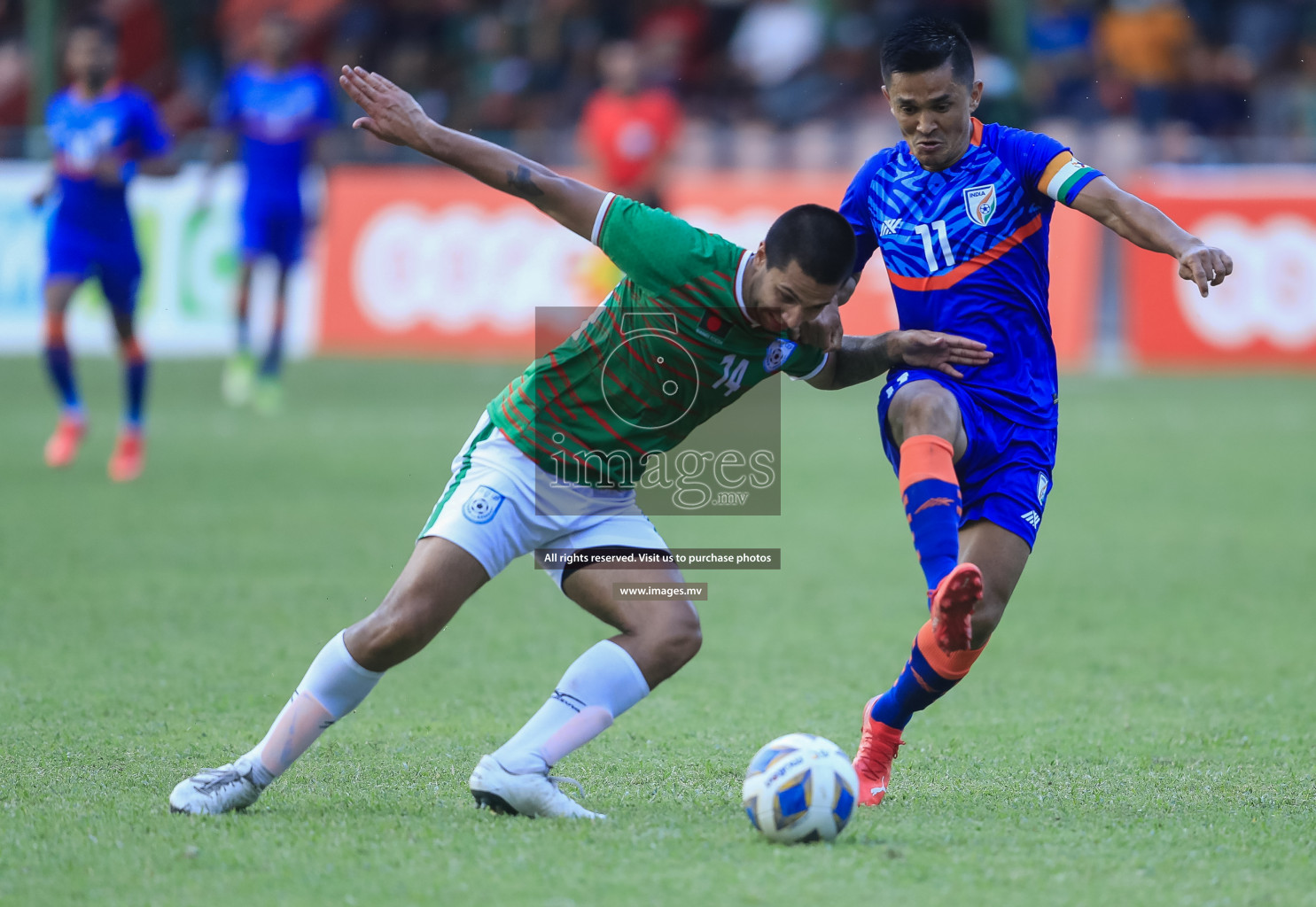 Bangladesh vs India in SAFF Championship 2021 held on 1st October 2021 in Galolhu National Stadium, Male', Maldives