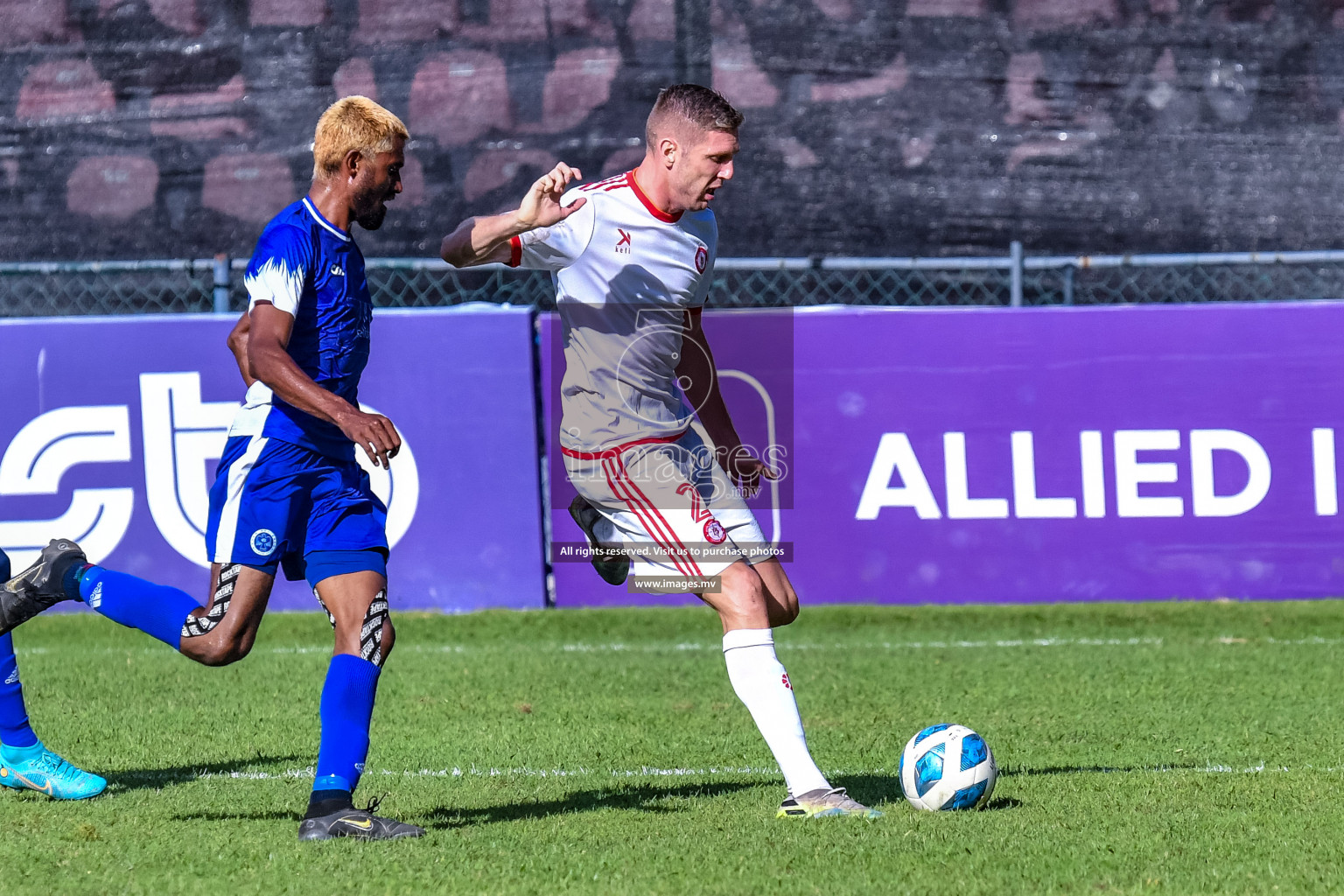 Buru Sports Club vs New Radiant Sports Club in the 2nd Division 2022 on 14th Aug 2022, held in National Football Stadium, Male', Maldives Photos: Nausham Waheed / Images.mv