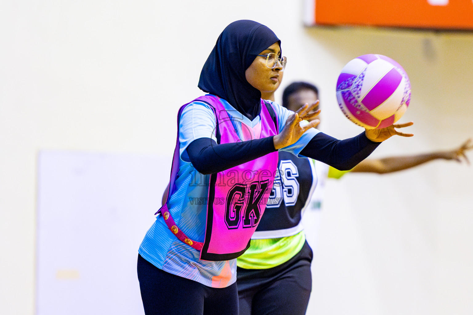 Youth United Sports Club vs SC Skylark in Day 9 of National Netball Tournament 2025 held in Social Center at Male', Maldives on Monday, 26th May 2025. Photos: Nausham Waheed / images.mv