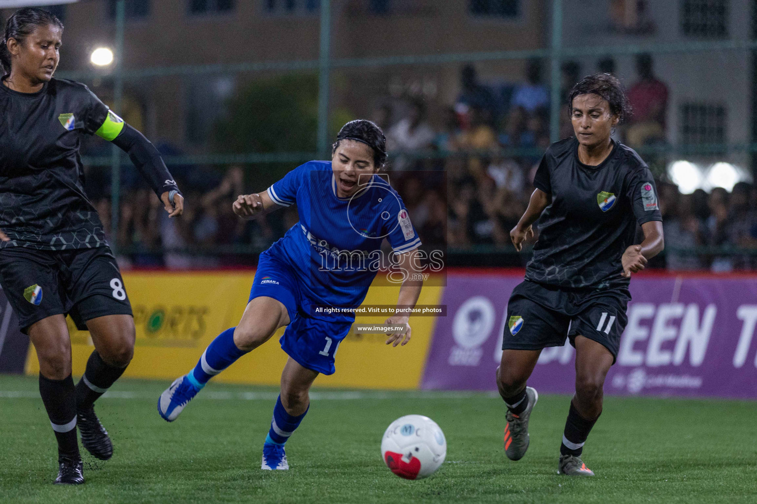 Team Fenaka vs Dhivehi Sifainge Club in Eighteen Thirty Women's Futsal Fiesta 2022 was held in Hulhumale', Maldives on Saturday, 8th October 2022. Photos: Ismail Thoriq / images.mv