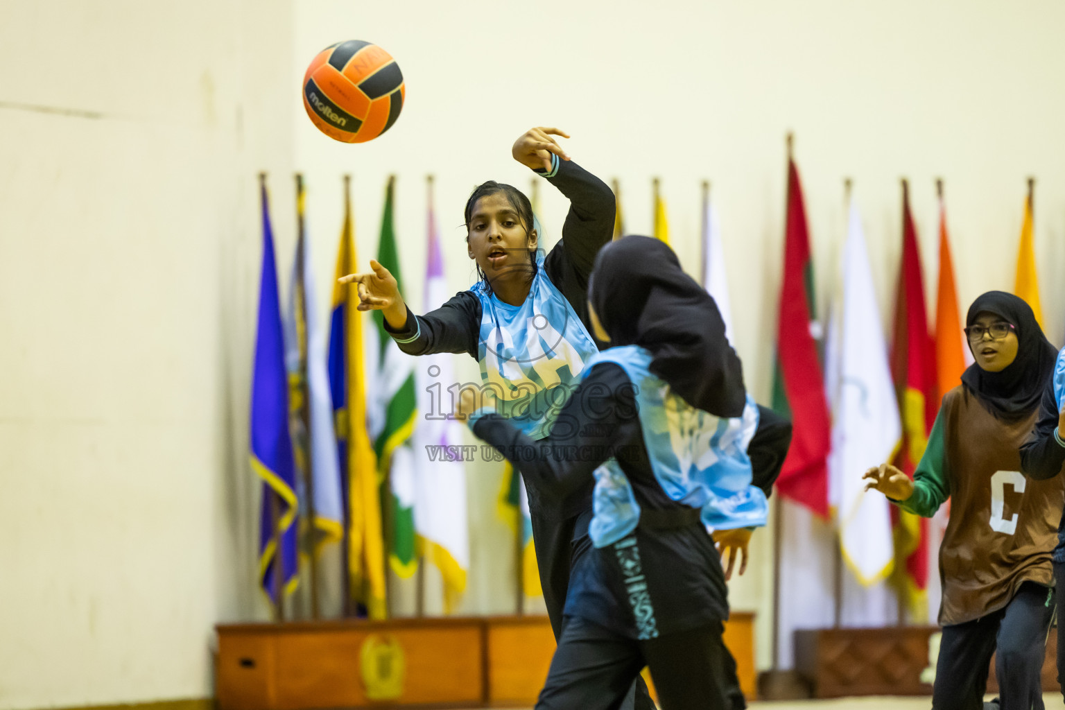 Day 12 of 25th Inter-School Netball Tournament was held in Social Center at Male', Maldives on Thursday, 22nd August 2024.